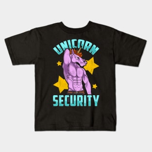 Unicorn Security Funny Costume Police Gifts Security Guard Kids T-Shirt